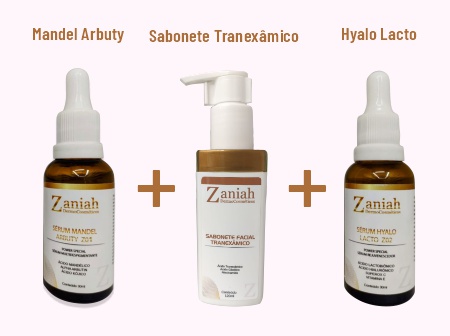 Kit Melasma - Trio Tranexâmico, Mandélico e Hyalo Z15 Zaniah